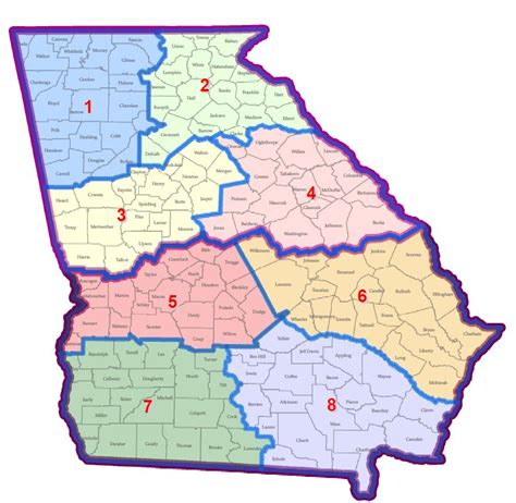 Georgia Municipal Cemetery Association - Map of Regions