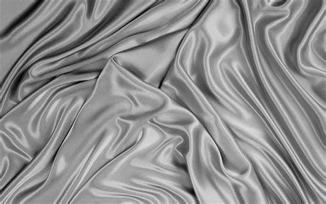 Descargar Fondos De Pantalla Silver Satin Background Macro Silver Silk Texture Wavy Fabric