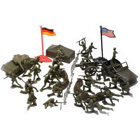 Wwii Army Men Toy Soldier Play Set With Vehicles