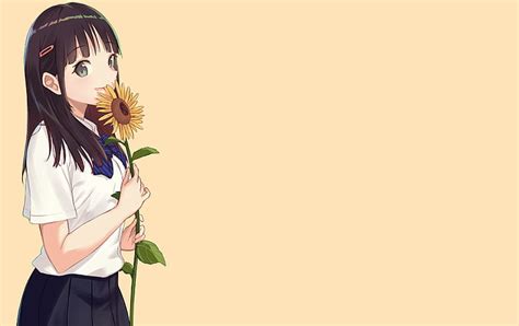 Online Crop Hd Wallpaper Anime Girl Smiling School Uniform