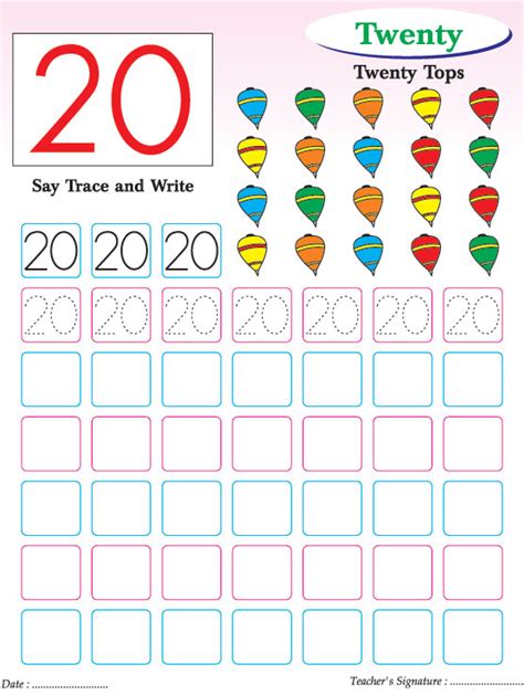Numbers Writing Practice Worksheet 20 Download Free Numbers Writing