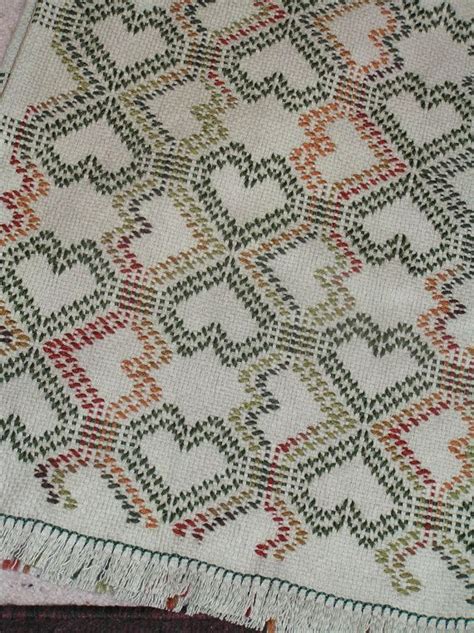 Double Tumbling Hearts Swedish Weave Blanket Swedish Weaving Patterns