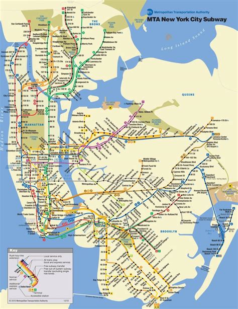 NYC MTA Subway Map Mapa De NYC Subway De La MTA Nueva York Estados