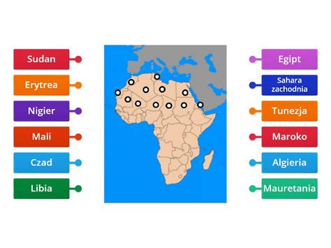Mapa Afryka Północna Rysunek Z Opisami
