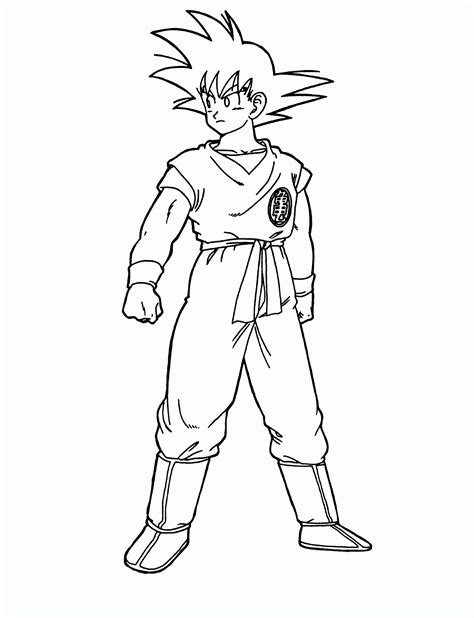 Goku Normal Para Colorear Imprimir E Dibujar Coloringonly