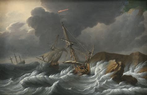 Navires dans la tempête Jan Theunisz Blanckerhoff XVIIe siècle N