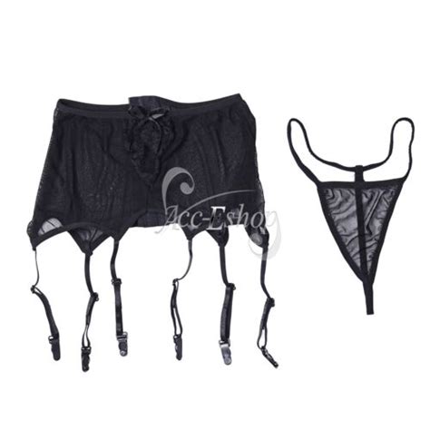 Sexy Womens Lingerie Lace Garter Belt Dress High Waist 6 Suspender G String Club Ebay