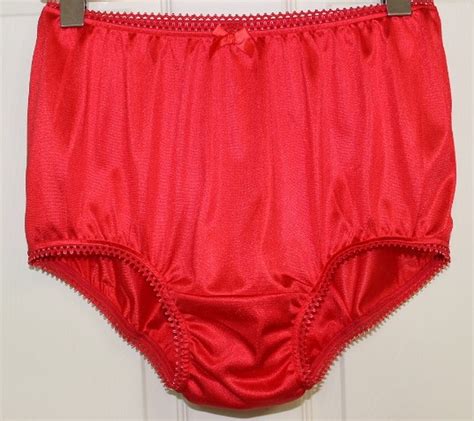 Red Nylon Tricot Panties With Very Large Mushroom Double Nylon Etsy Uk