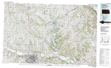 Topeka Topographical Map 1100000 Kansas Usa