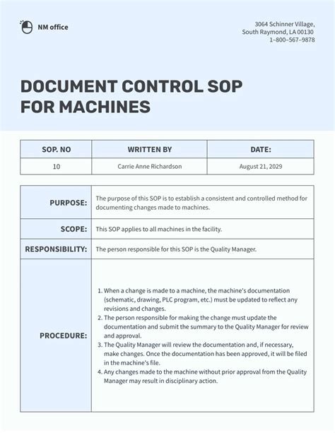 Standard Operating Procedure Document Venngage