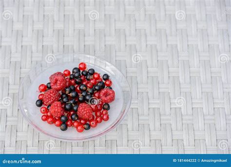 Portrait Of Delicious Assorted Fresh Wild Berries Stock Photo Image