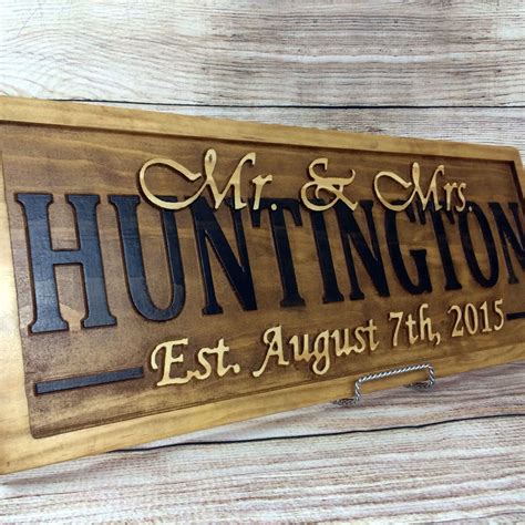 Buy A Hand Crafted Personalized Last Name Sign Wedding T