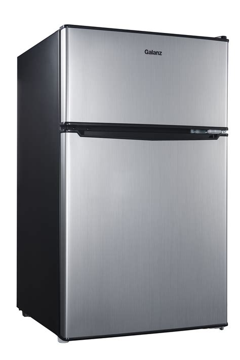 Galanz Cu Ft Two Door Mini Fridge With Freezer Gl S Stainless