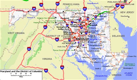 Maryland County Map With Roads