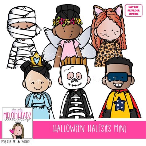 Halloween Halfsies Clip Art Mini Melonheadz Illustrating