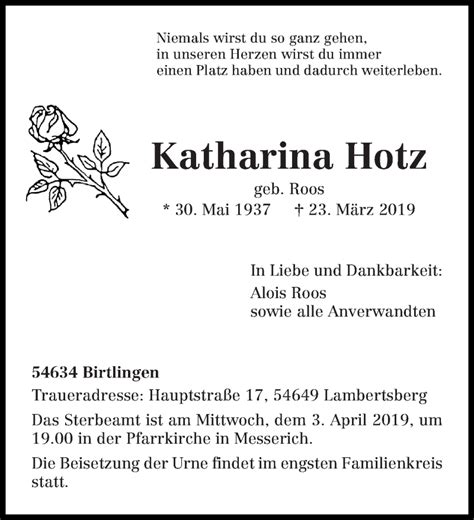 Traueranzeigen Von Katharina Hotz Schwaebische De Trauerportal My XXX
