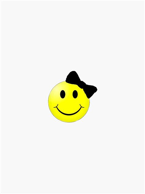 Extra Small Smiley Face With Bow Sticker By Jas2196 Redbubble