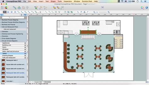 The number of tables could greatly affect how many table turns (and checks) you have in a shift. Café Floor Plan Design Software | Professional Building ...