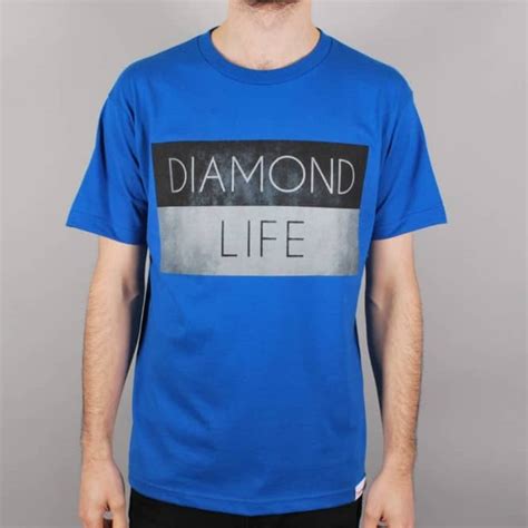 Diamond Supply Co Diamond Life Flag Skate T Shirt Royal Blue Skate