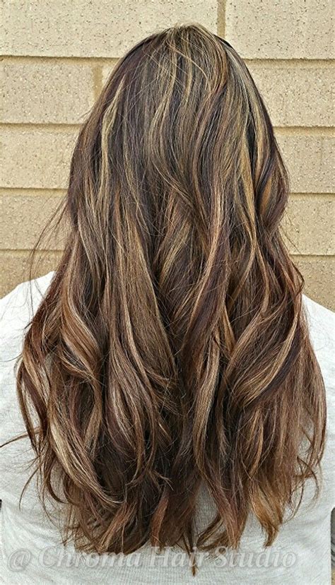 Wavy light blonde highlighted hair. From long plain brown to all over highlight and gold pearl ...
