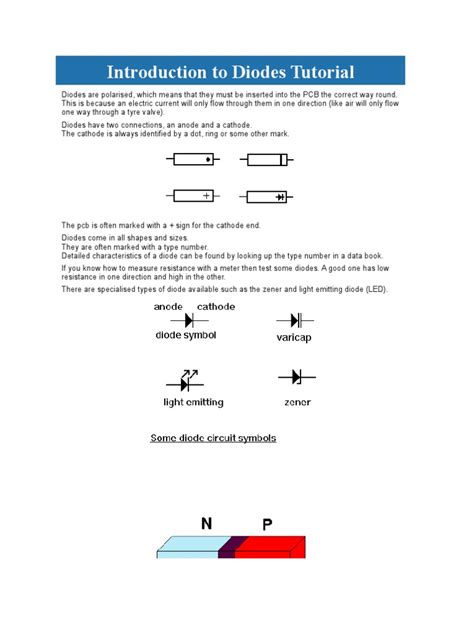 Introduction To Diodes Tutorial Pdf Diode Rectifier