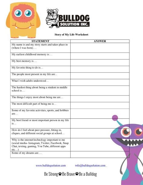 The Story Of My Life Worksheet Worksheets Kindergarten