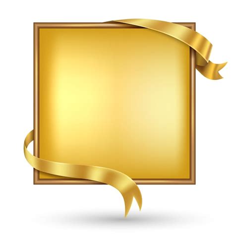 Premium Vector Square Gold Banner With Gold Ribbon