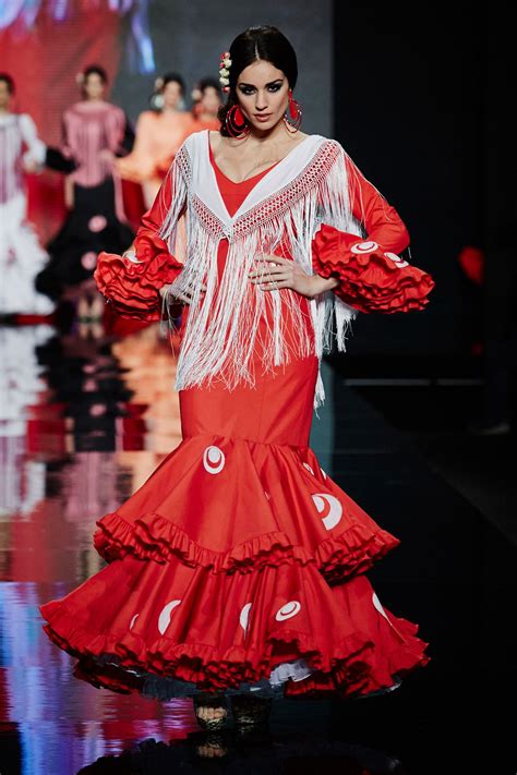 Traje Flamenca Rojo Lunar Blaco Lina Sevilla 1960 Vestidos De