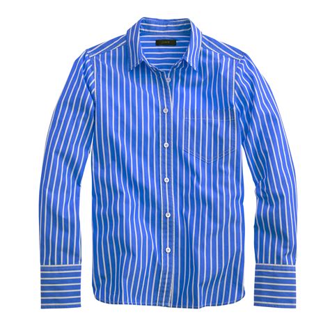 Lyst Jcrew Petite Vertical Striped Shirt In Blue