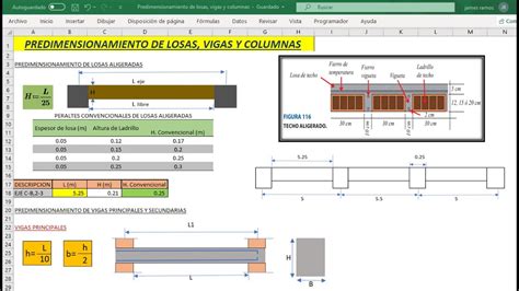 Plantilla Excel Para El Predimensionamiento De Vigas Y Columnas