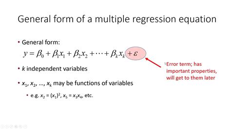 Multiple Regression General Form Youtube