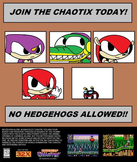 Knuckles Chaotix Print Ad By Trc Tooniversity On Deviantart