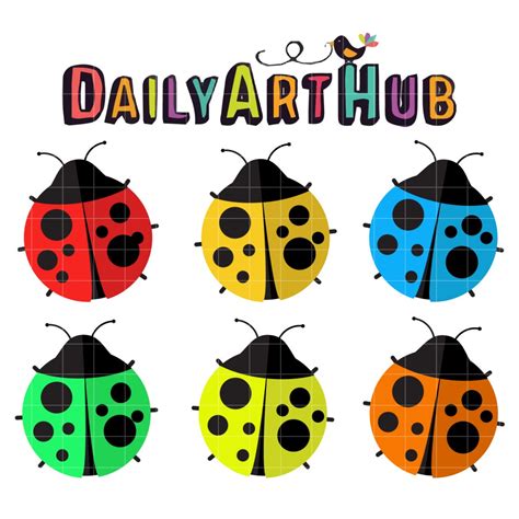 Colorful Lady Bugs Clip Art Set Daily Art Hub Free Clip Art Everyday