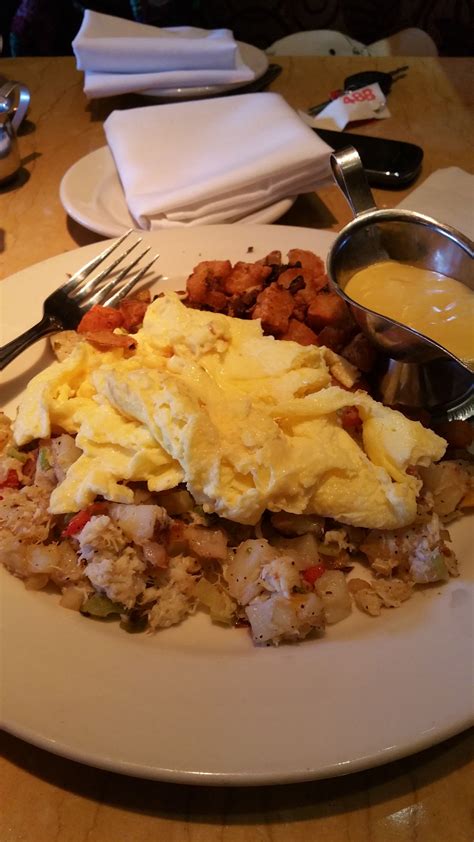 The cheesecake factory is known for its huge portions and rich dessert. Cheesecake Factory...crab hash | Food, Recipes, Foodie