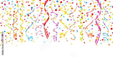 Streamers And Confetti Banner Stock Image And Royalty Free Vector Files