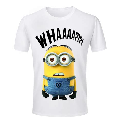Fashion Tees Minion Whaaaa Despicable Me 2 T Shirts Men Tops Man