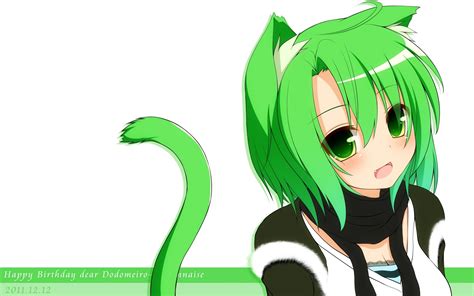 See more ideas about anime, anime girl, anime art. tails nekomimi green eyes animal ears green hair anime ...