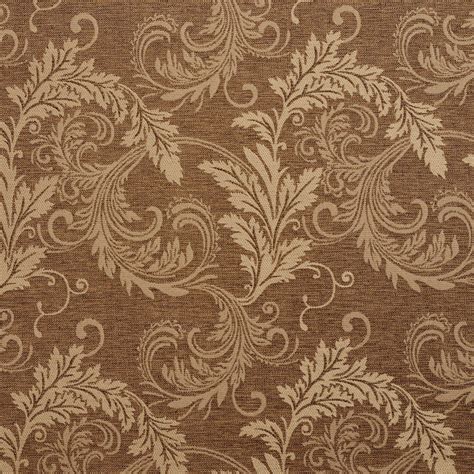 Gold And Cream Leaf Foliage Linen Upholstery Fabric