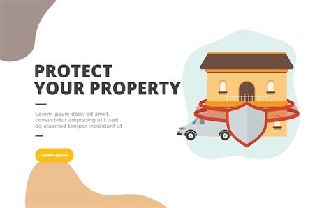 Premium Vector Protect Your Property Flat Design Banner Illustration