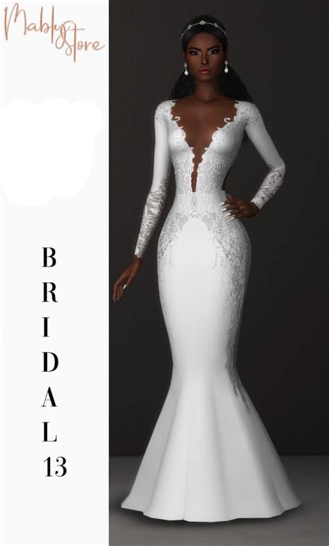 Mably Store Bridal Dress 13 Roupas Sims Vestidos Sims