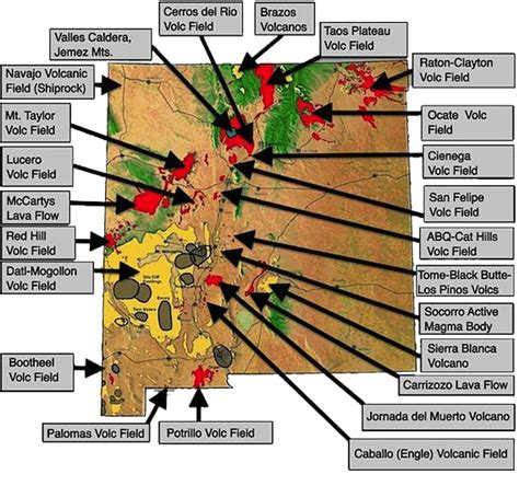 Detailed Volcanic Maps Of New Mexico Panethos