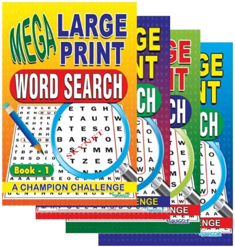 A4 Mega Large Print Word Search Puzzle Book Books 100 Puzzles Books 1