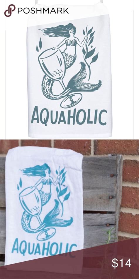 ⚠️ Last One Dish Towel Aquaholic Mermaid And Wine Wine Boutique