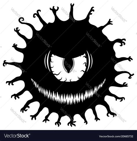 Evil Eye Monster Stencil Royalty Free Vector Image