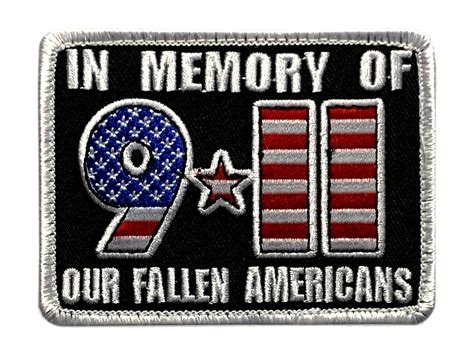 In Memory Of 911 Our Fallen Americans Patch 35 X 25 Hook Brand M9