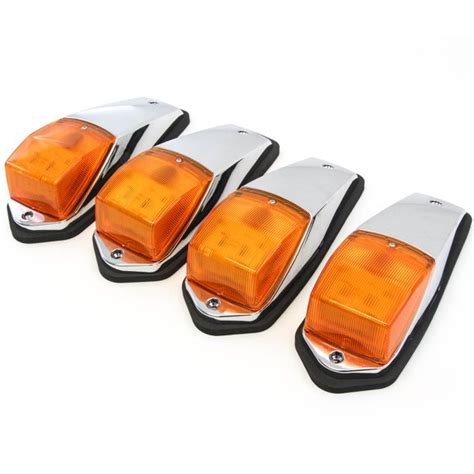 Red Hound Auto Set Of 4 Cab Marker Lights Chrome With 31 Ultra Bright