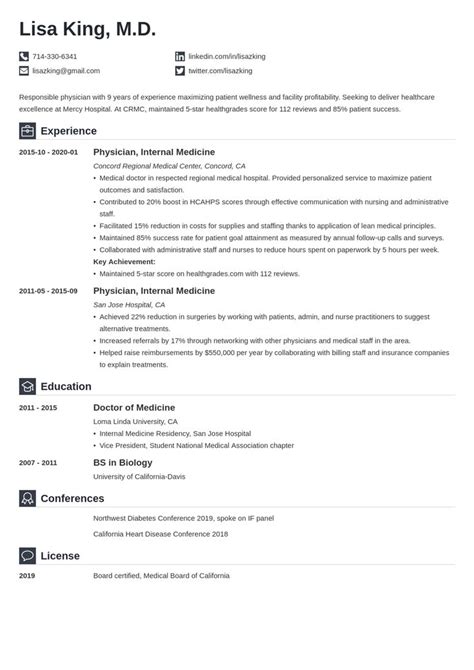 Europass is a set of online tools to help with creating cvs, cover letters and also help users to find jobs and courses in the eu. doctor resume example template iconic | Cv template ...