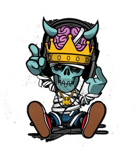 Download Hip Skull Rapper Illustration Graffiti Hop Cartoon Hq Png