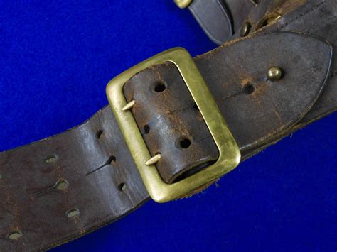 Us Ww1 Antique Old Military Army Officers Leather Belt Etsy