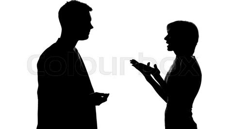 Silhouettes Of Male And Female Arguing Stock Image Colourbox